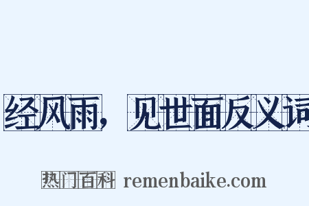 经风雨，见世面反义词是什么意思的图片